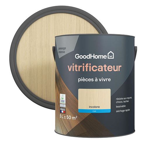 Vitrificateur pièces à vivre GoodHome incolore mat 5L