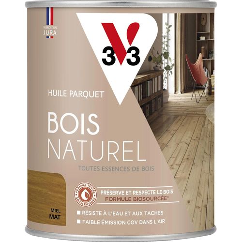 Huile parquet bois naturel V33 miel mat 750ml