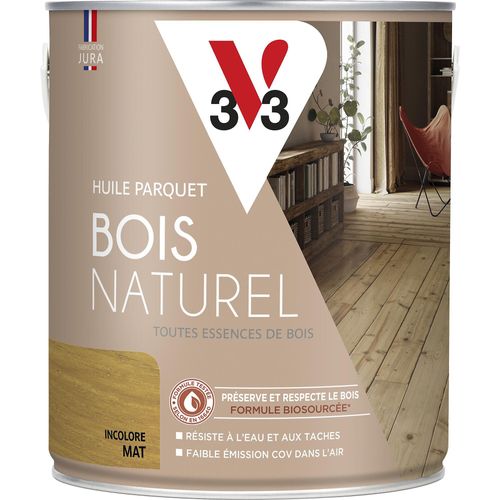 Huile parquet bois naturel V33 incolore mat 2,5L