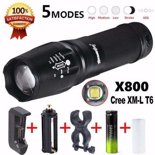 Lampe Electrique 5000 Lumen G700 Led Zoom Flashlight X800 Military Lumitact Torch Battery Charger Xyq60602122_San187 His41927