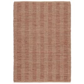 Tapis Effet Tissé Melua Goodhome Tissage À Plat L.160 X L.230cm Naturel Et Terracotta