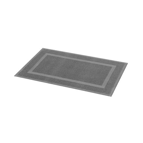 Tapis de bain rectangulaire GoodHome Cellna coloris anthracite en coton L.80 x l.50 cm