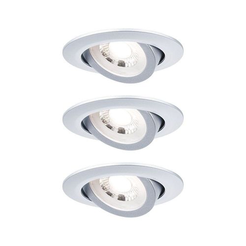 3 Spots Encastrables Paulmann Led Intégrée 3000k Ip20 3x580lm Rond Orientable Chromé Paulmann