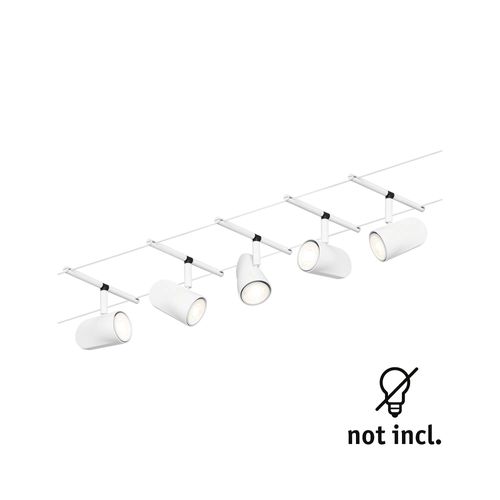 Kit Cable Cup 5 Spots Gu5,3 60va 10m Paulmann Blanc & Chrome