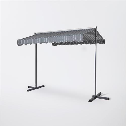 Store Banne Manuel Autoportant Gris Anthracite Et Blanc 4 X 3 M