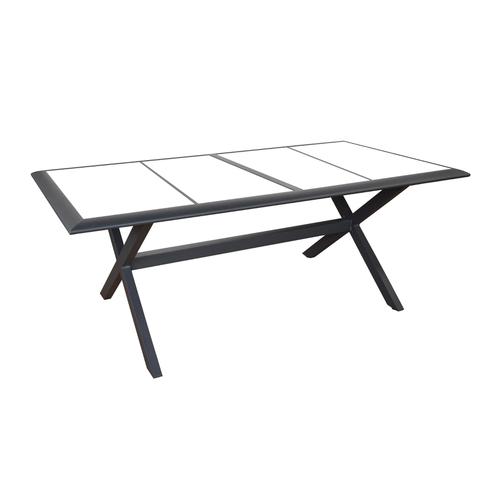 Table De Jardin Ceram 198 En Aluminium Coloris Graphite L.198 X L.104 X H.74 Cm