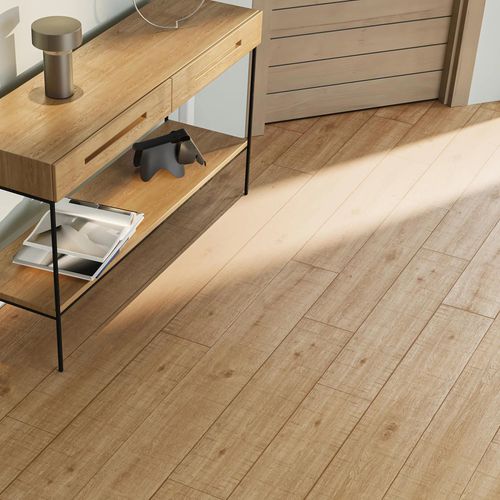 Sol stratifié clipsable Maldon chêne brun 10 mm compatible pièces humides