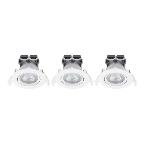 Lot De 3 Spots À Led Encastrables Et Connectés Myko Blancs Dimmables 520lm Ø80cm Goodhome Tolson