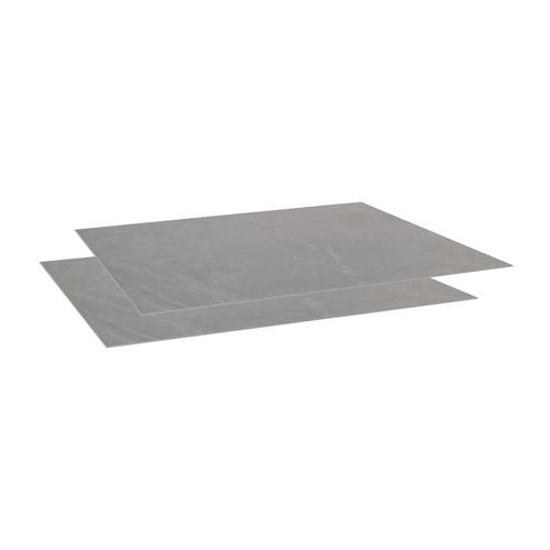 Lot De 2 Plateaux En Céramique Gris Foncé Kedra 90 X 90 Cm Pour Table De Jardin