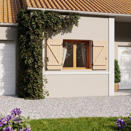 Volet battant 2 vantaux Fortia en bois coloris naturel l.120 x H.95 x Ép.2,7 cm