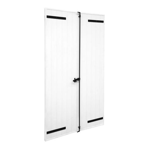Volet battant 2 vantaux Fortia en aluminium coloris blanc l.120 x H.215 x Ép.4 cm