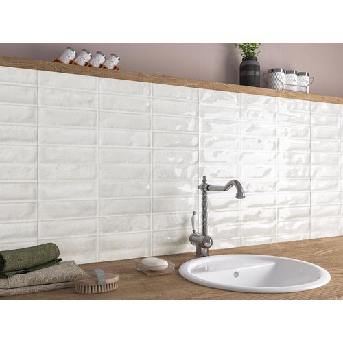 Faïence murale Soul brick blanc 32 x 60 cm
