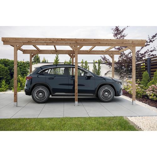 Carport En Pin 1 Voiture L.5,02 X L.3,04 X H2,34 M Traité Autoclave