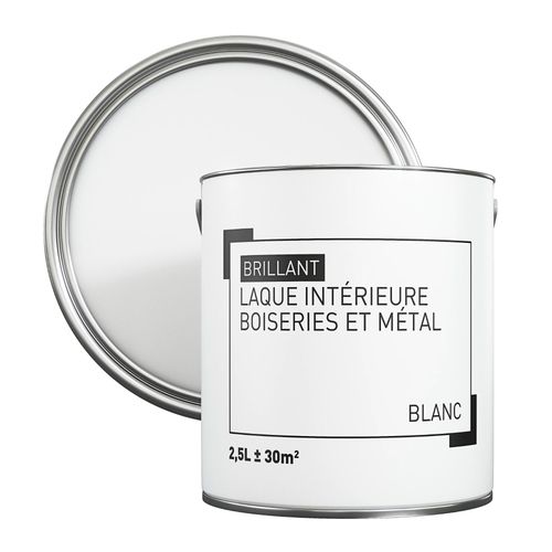 Peinture métal et bois brillant blanc 2,5L