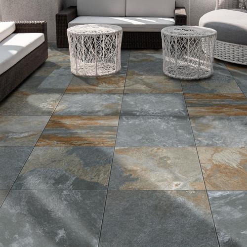 Carrelage sol extérieur Denali multicouleur 60 x 60 cm