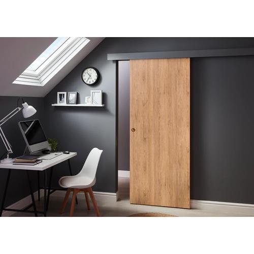 Ensemble porte coulissante Exmoor MDF et épicéa H.204 x l.83 cm et système à galandage Dream