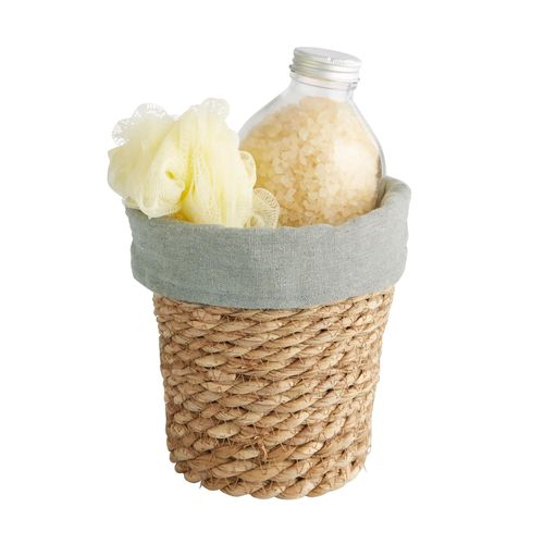 Panier de rangement Equipstore Création en matière naturelle et polycoton sauge multicolore Ø11 x H.17 cm