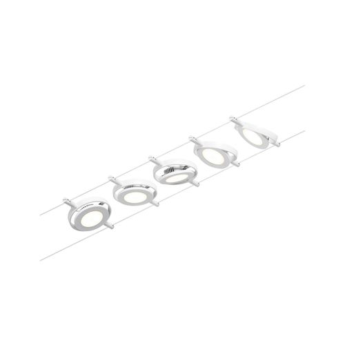 Kit Cable Set Round Mac 5 Spots 450lm 4,5w 60va 5m Lumière Blanche Paulmann Blanc