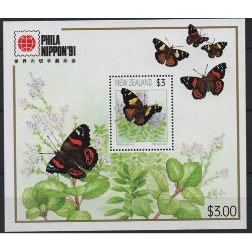 Nouvelle-Zélande Timbre Les Papillons 1991
