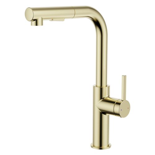 Mitigeur de cuisine doré avec douchette Essebagno Pure II