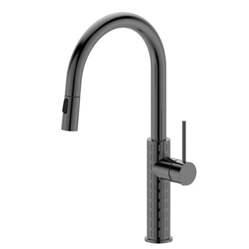 Mitigeur de cuisine gun métal avec douchette Essebagno Architek