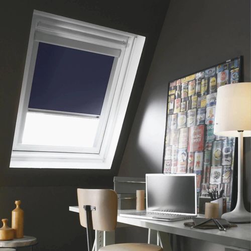 Store fenêtre de toit occultant compatible VELUX K 61x78cm MK04 Bleu foncé - MADECO