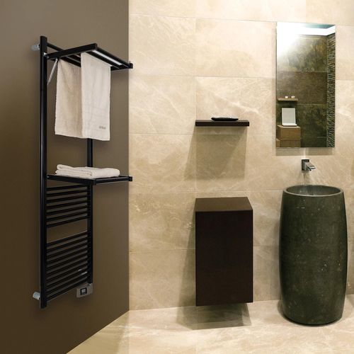 Sèche-serviettes électrique à inertie fluide Deltacalor Papillon2 750W noir