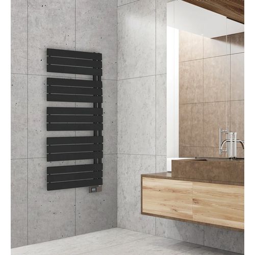 Sèche-serviettes électrique asymétrique Deltacalor 750W noir 7.5m²