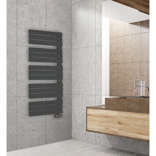 Sèche-serviettes électrique asymétrique Deltacalor 750W anthracite 7.5m²