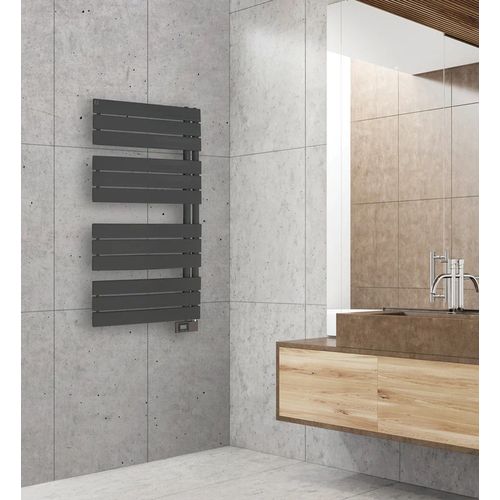 Sèche-serviettes électrique asymétrique Deltacalor 500W anthracite 5m²