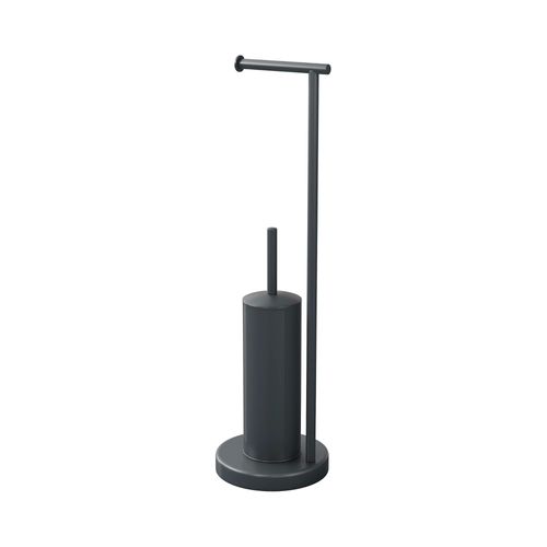 Serviteur WC GoodHome Elland en acier coloris ébène l.19 x P.19 x H.68,5 cm