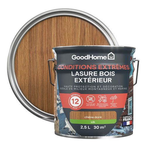 Lasure extérieure chêne doré satin 12 ans GoodHome 2.5L