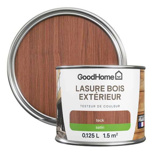 Lasure bois extérieur teck satin 8 ans GoodHome 125ml