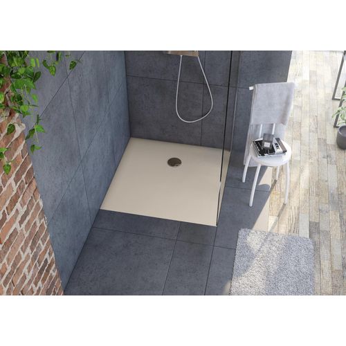 Receveur de douche 80x80 cm, beige latte mat, Allibert Bath & Design Karbon