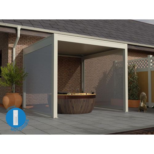 Store Latéral Blanc Motorisé Pour Pergola Oviedo Murale