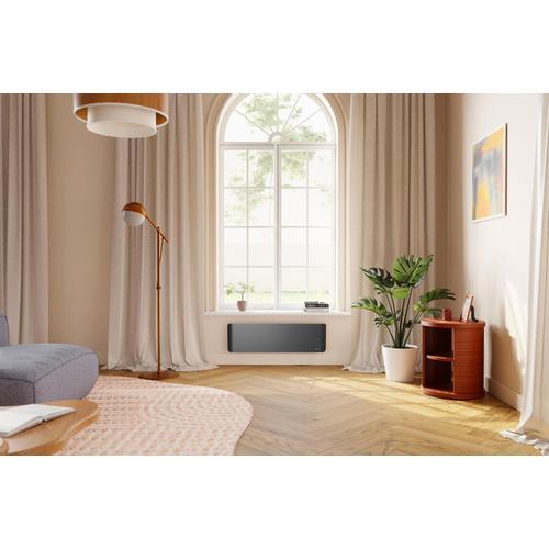 Radiateur électrique double coeur de chauffe Noirot Evolution 1000W gris horizontal plinthe