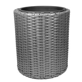 Pot Rond Plastique Verve Effet Rotin Ø35 X H.40 Cm
