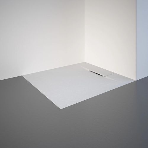 Receveur de douche 80 x 90 cm, effet pierre blanche, Schulte