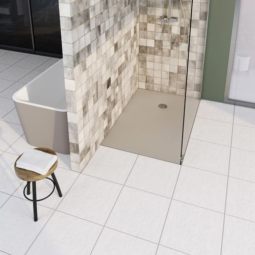 Receveur de douche 80x120 cm, beige latte mat, Allibert Bath & Design Karbon