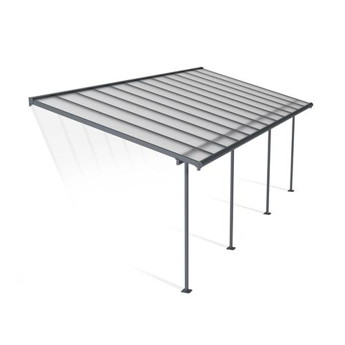Pergola Adossée Sierra Palram Canopia Aluminium Gris 3 X 7.4 Cm