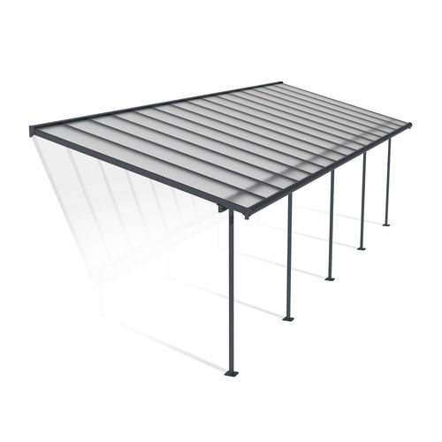 Pergola Adossée Sierra Palram Canopia Aluminium Et Polycarbonate Gris 3 X 9,2m