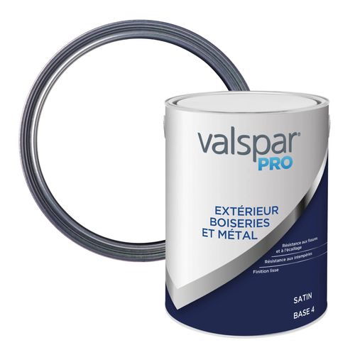 Peinture boiseries et métal extérieur Valspar Pro satin base 4 - 5L