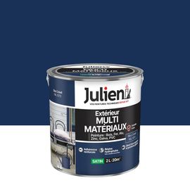Peinture extérieure multi-matériaux Julien bleu cobalt satin 2L
