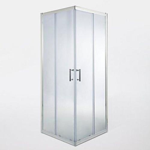 Portes de douche angle droit Cooke & Lewis Onega transparent 80 x 80 cm