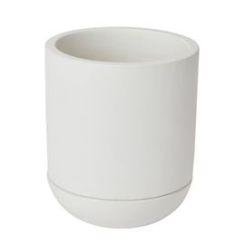 Pot Rond Émaillé Blanc Ø12 Cm Avec Soucoupe