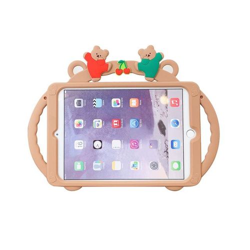 Jolie Coque Double Dessins Animés Pour Enfants Étui Avec Poignée En Silicone Pour Ipad 10.2 9e Pro 9.7 10.5 11 Air 1 2 3 4 10.9 Mini 6 Funda