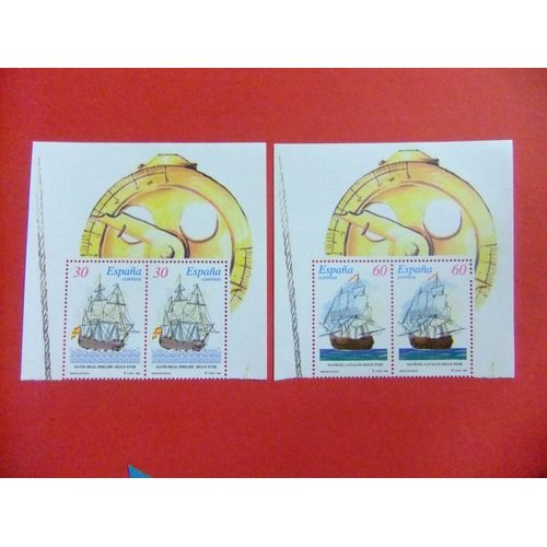 110 Espagne 1996 / Navires Vintage Galeons / Edifil 3415 / 3416 ** Yvert