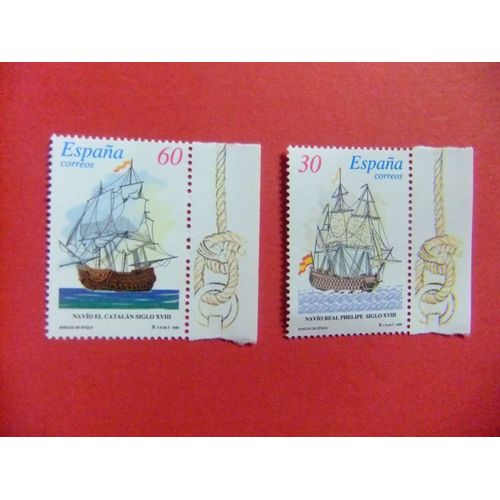 110 Espagne 1996 / Navires Vintage Galeons / Edifil 3415 / 3416 ** Yvert