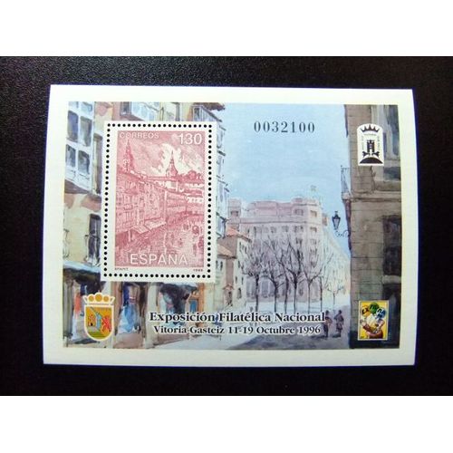 110 Espagne 1996 / Expo Philatélique Boucliers De Victoria Et D'alava / Edifil 3451 ** Yvert Bloc 72 Mnh