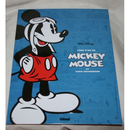 Plaque Émaillée Walt Disney L’Âge D’Or De Mickey Mouse Par Floyd Gottfredson 400 X 300 Mm  Edition Glenat